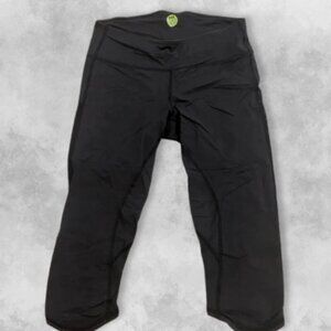 Lululemon Cropped Pants Front Pocket Mid-Rise Elastic Waistband Black Women's M